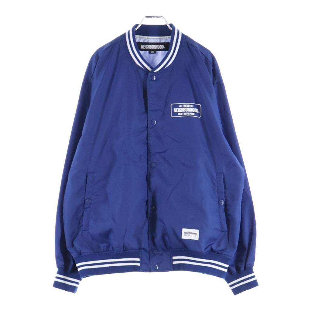 NEIGHBORHOOD(ネイバーフッド) 23SS BASEBALL JACKET ロゴプリント ナイロン ベースボールジャケット ブルゾン ブルー 231TSNH-JKM04
