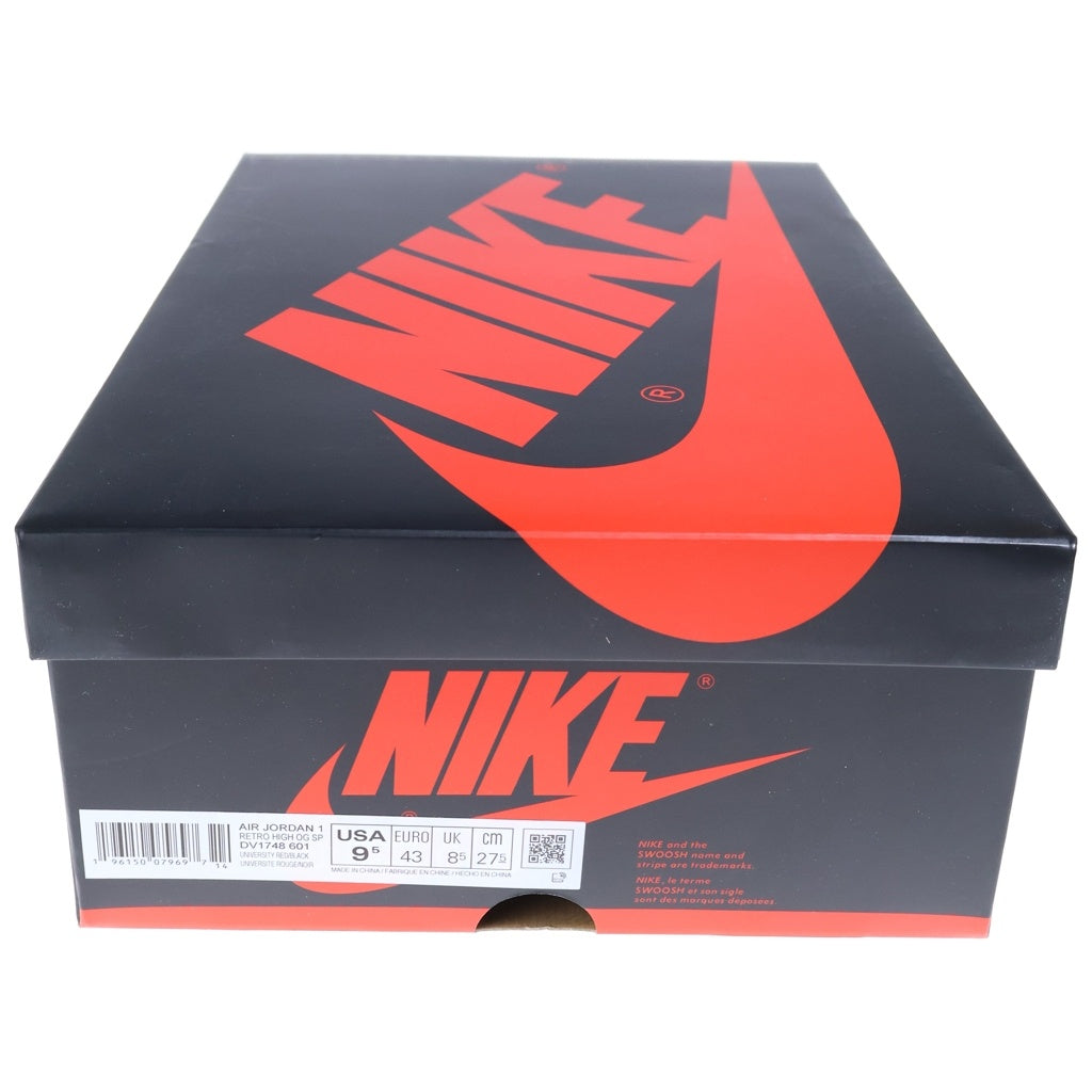 NIKE(ナイキ) ×Spider Man AIR JORDAN 1 RETRO HIGH OG SP DV1748-601 スパイダーマン エアジョーダン1 レトロ ハイカットスニーカー レッド/ホワイト US9.5/27.5cm