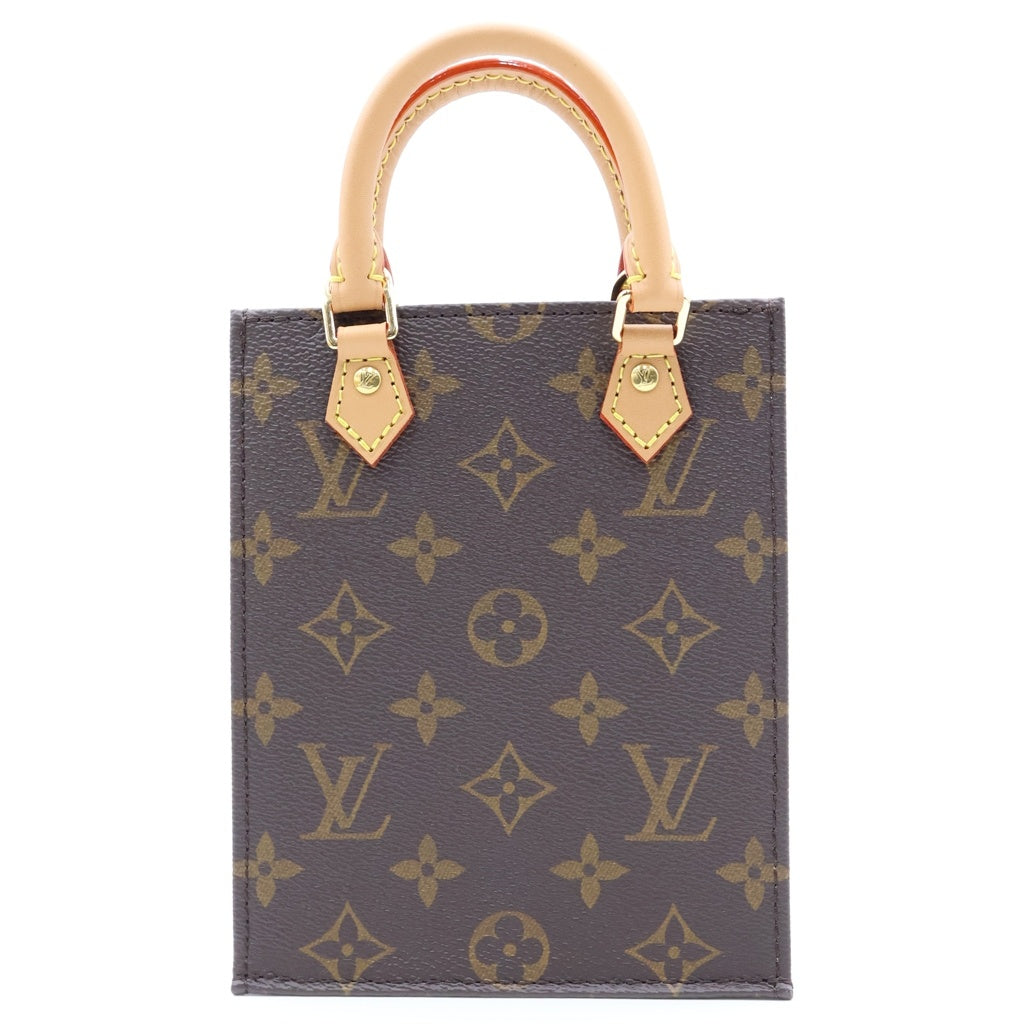 LOUIS VUITTON(ルイヴィトン) ヴィトン プティットサックプラ モノグラム 2WAYハンドバッグ ショルダーバッグ フォンショルダー ブラウン レザー×PVC M69442 ゴールド金具 レディース