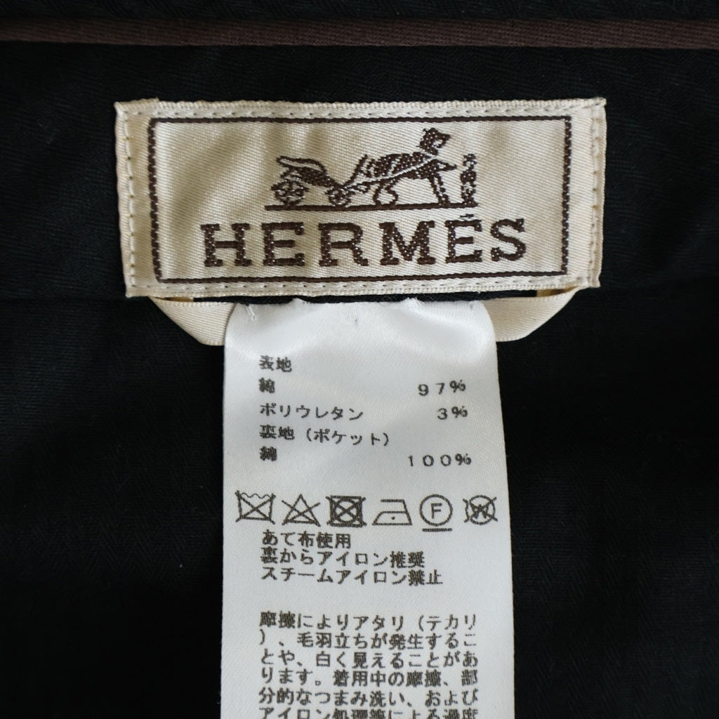 HERMES(エルメス) センタープレス チノ スラックスパンツ ブラック