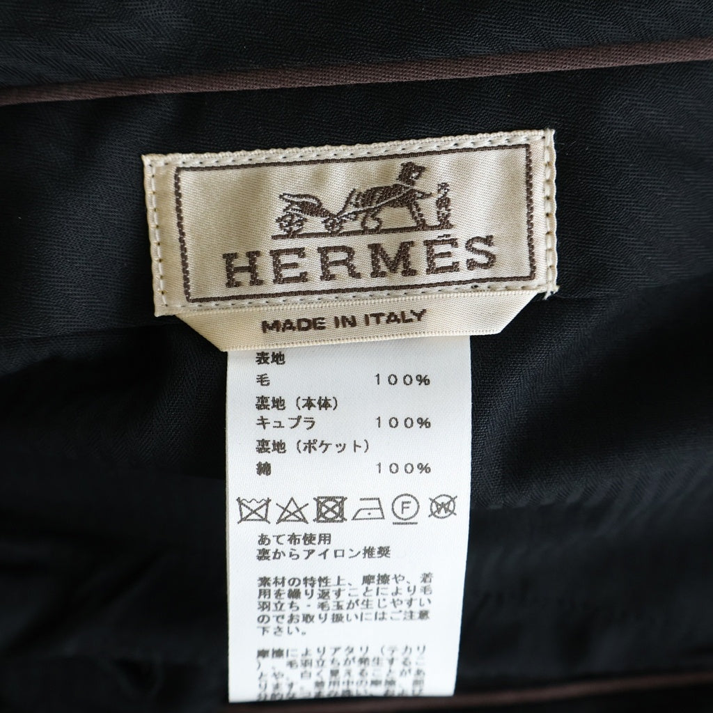 HERMES(エルメス) センタープレス ウール スラックスパンツ ブラック