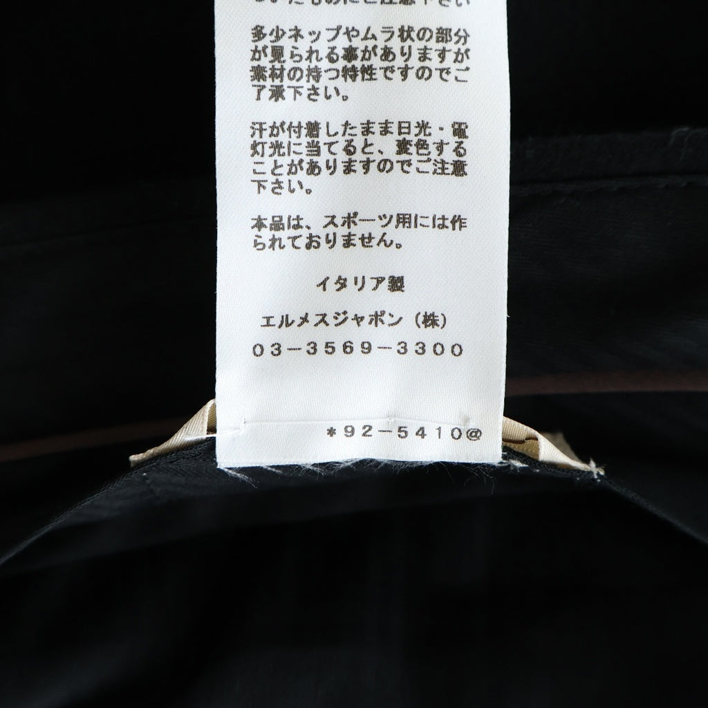 HERMES(エルメス) センタープレス ウール スラックスパンツ ブラック
