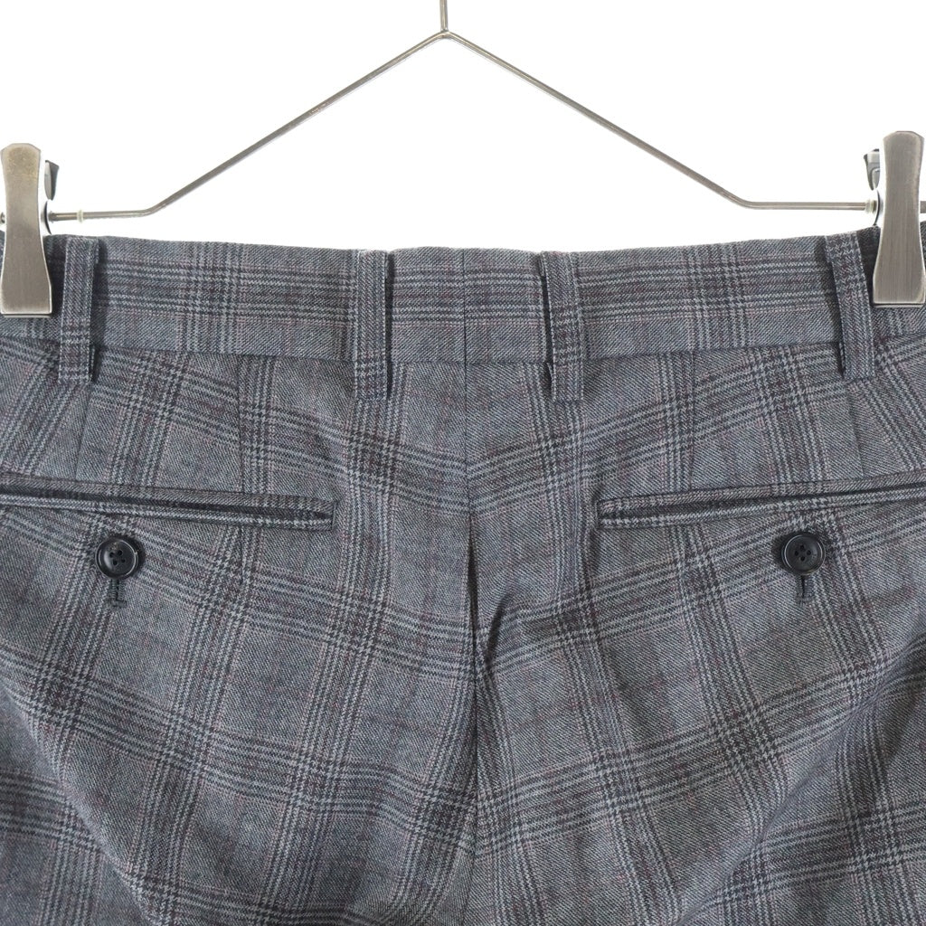 Casely-Hayford(ケイスリーヘイフォード) ピークドラペル 2B 裏地ドット チェック テーラードジャケット スラックスパンツ グレー