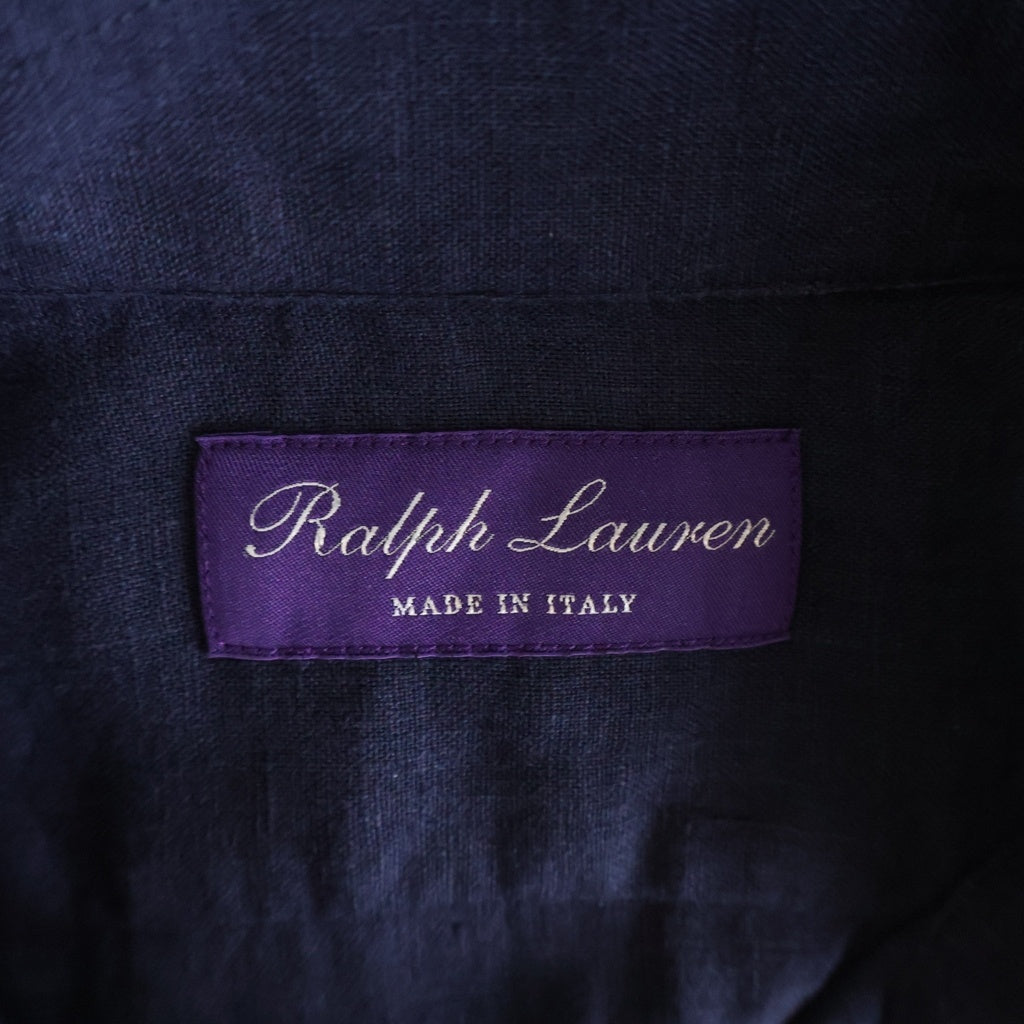 RALPH LAUREN PURPLE LABEL(ラルフローレン パープルレーベル) リネン 長袖シャツ ネイビー