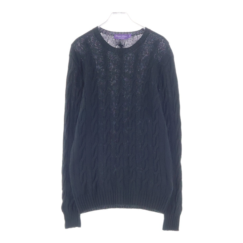 RALPH LAUREN PURPLE LABEL(ラルフローレン パープルレーベル) カシミア ケーブルニットセーター ブラック