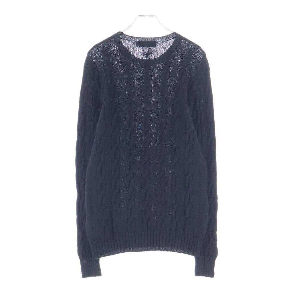 RALPH LAUREN PURPLE LABEL(ラルフローレン パープルレーベル) カシミア ケーブルニットセーター ブラック
