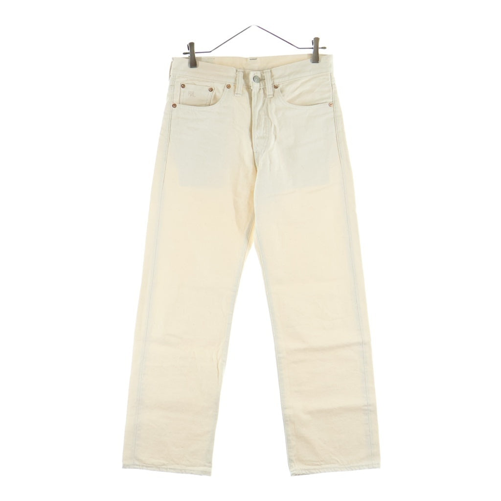 RRL(ダブルアールエル) セルビッチ ストレートデニムパンツ アイボリー 782861176001