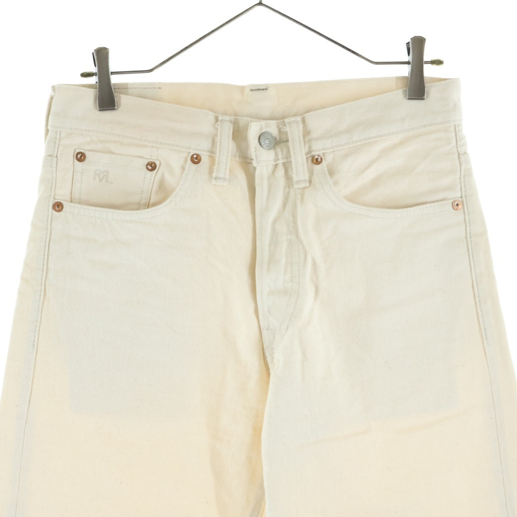 RRL(ダブルアールエル) セルビッチ ストレートデニムパンツ アイボリー 782861176001