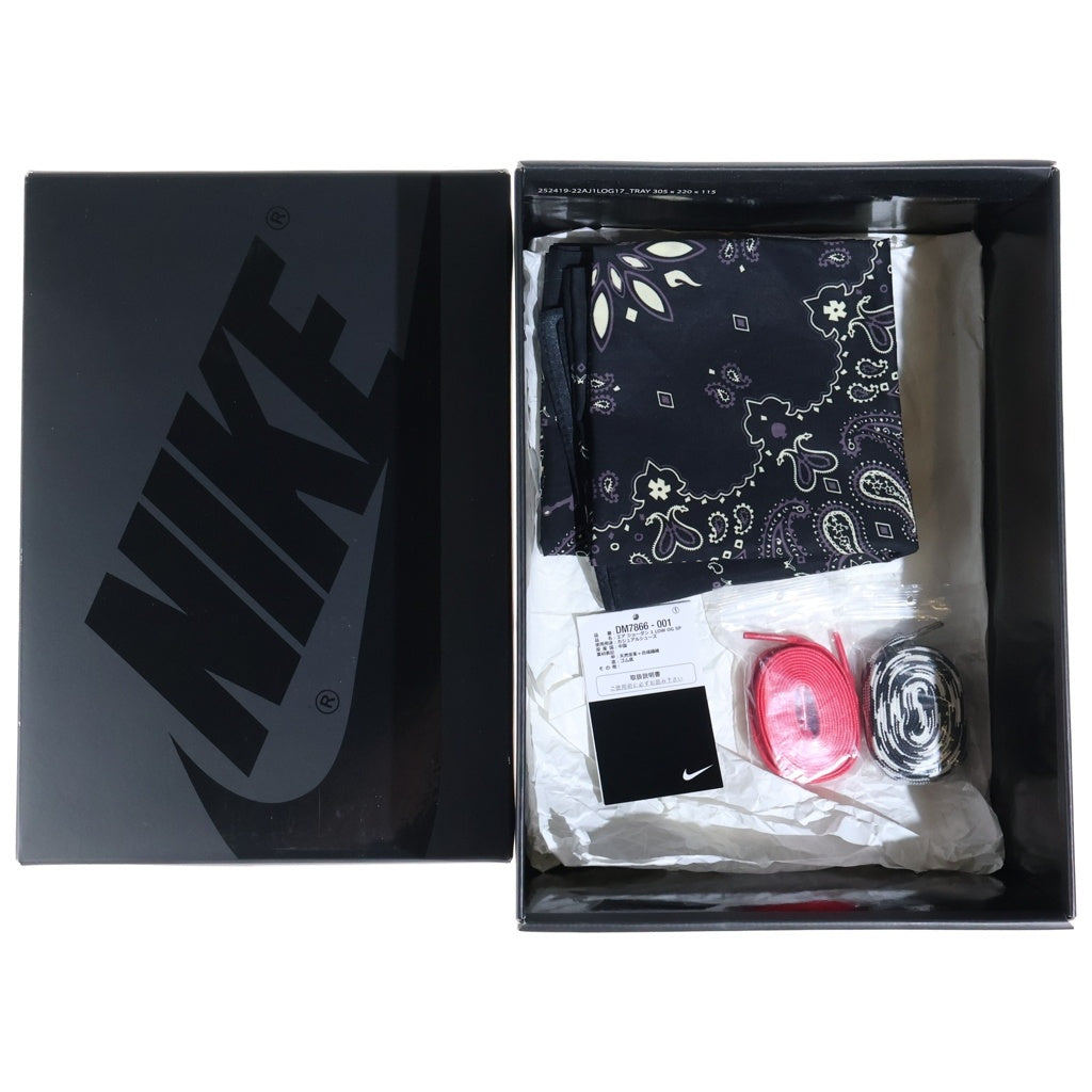 NIKE(ナイキ) ×TRAVIS SCOTT AIR JORDAN 1 LOW OG SP BLACK PHANTOM トラヴィススコット エアジョーダン ブラックファントム ローカットスニーカー ブラック US10/28cm DM7866-001