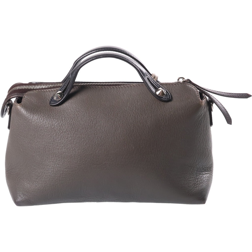 FENDI(フェンディ) バイザウェイ バイカラー 2WAYバッグ ショルダーバッグ ブラウン×ブラック レザー 8BL124 シルバー金具 レディース