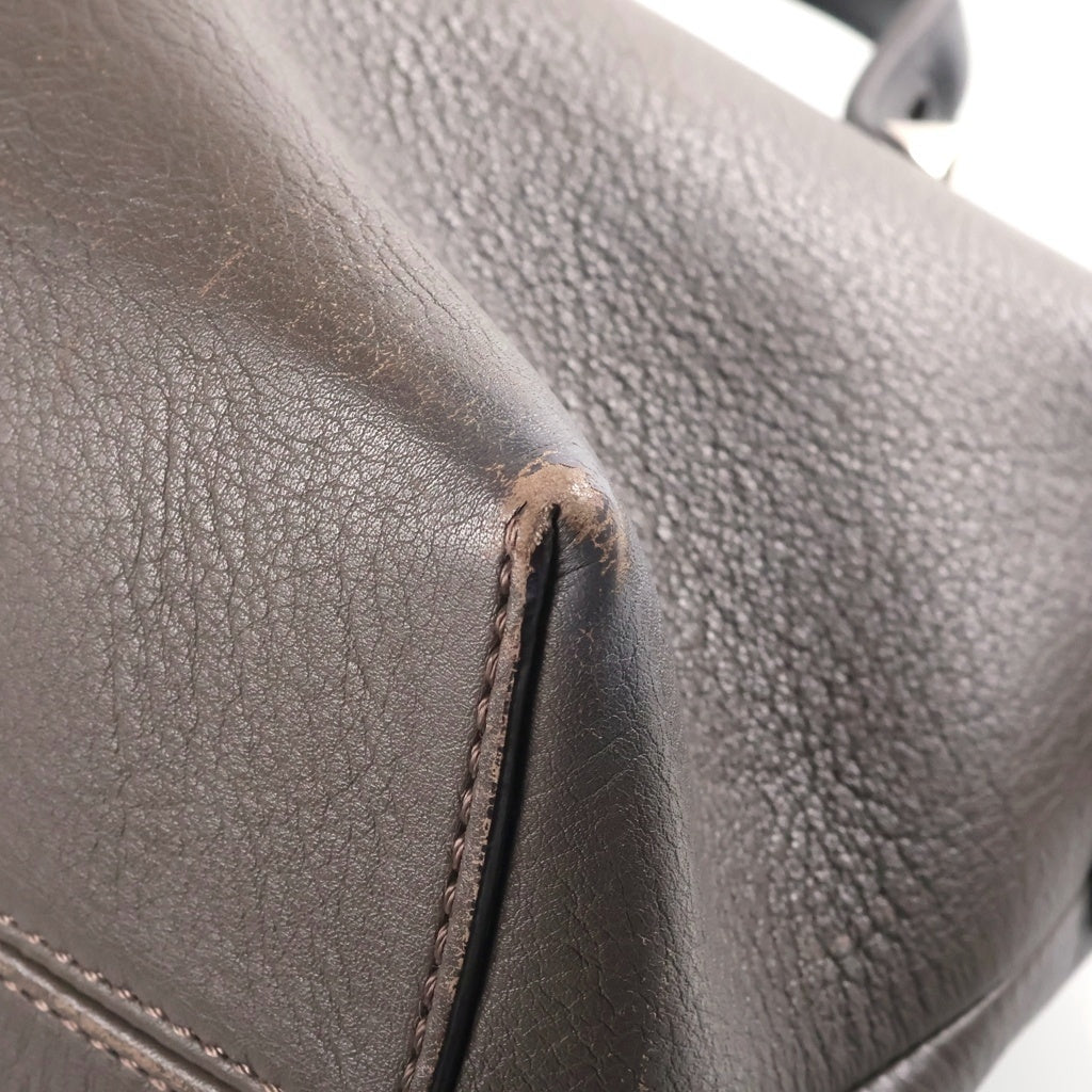 FENDI(フェンディ) バイザウェイ バイカラー 2WAYバッグ ショルダーバッグ ブラウン×ブラック レザー 8BL124 シルバー金具 レディース