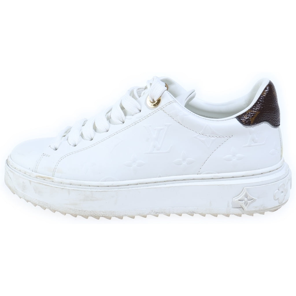 LOUIS VUITTON(ルイヴィトン) モノグラム タイムアウトライン ローカットスニーカー ホワイト×ブラウン #36 NV0241 レディース