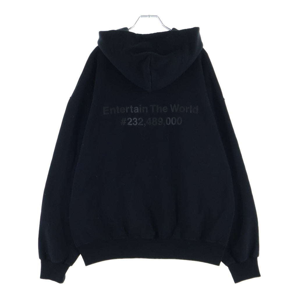 The Ennoy Professional(エンノイプロフェッショナル) 23AW ×Netflix ×スタイリスト私物 ロゴ刺繍プルオーバーパーカー ブラック AW23BRENCT02NTL