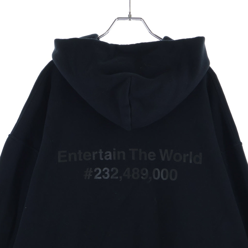 The Ennoy Professional(エンノイプロフェッショナル) 23AW ×Netflix ×スタイリスト私物 ロゴ刺繍プルオーバーパーカー ブラック AW23BRENCT02NTL