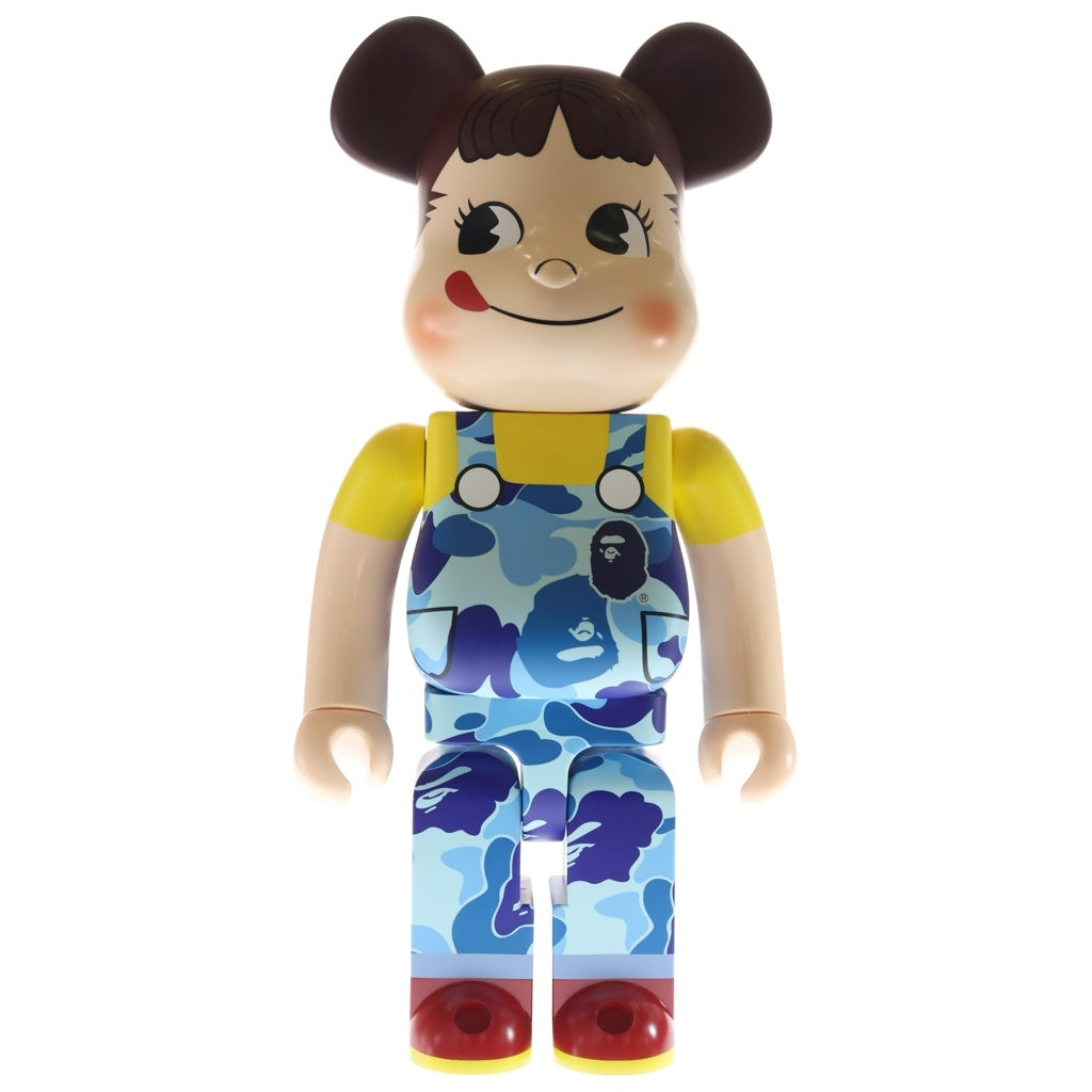 BE@RBRICK(ベアブリック) ×BAPE ×不二家 ABC CAMO PEKO BLUE ベイプ ペコちゃん カモフラ柄 ベアブリック 1000% フィギュア 人形 ブルー 箱