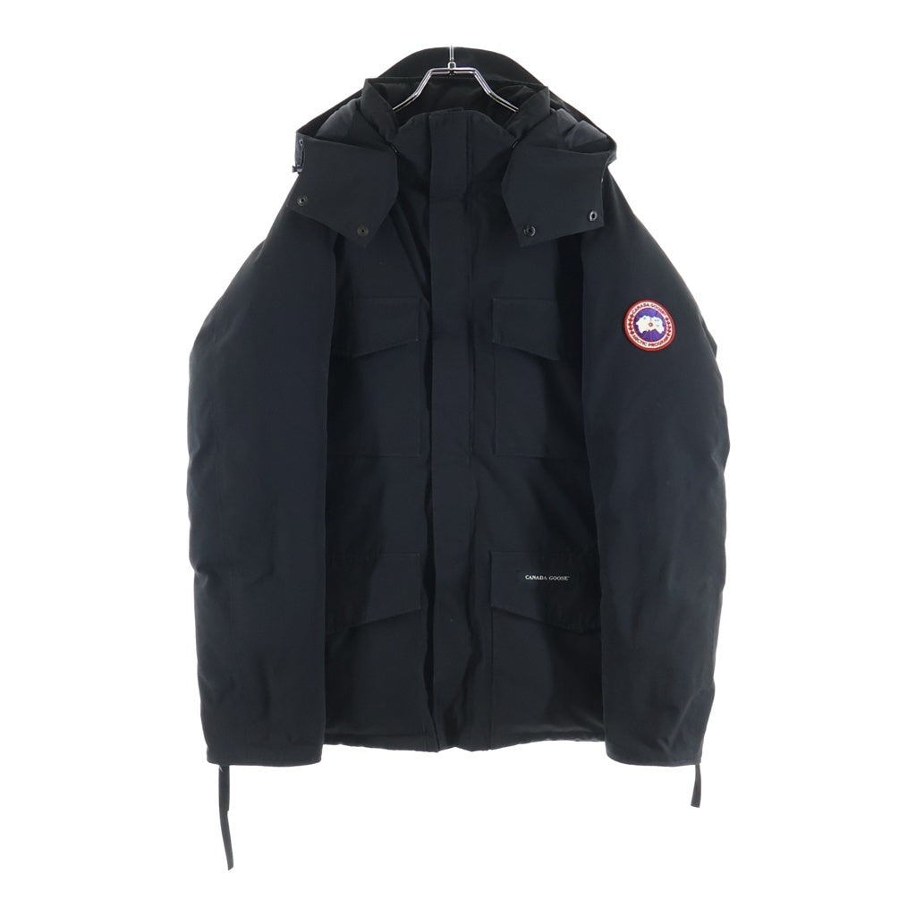 CANADA GOOSE(カナダグース) JASPER ジャスパー ロゴデザインモチーフ マルチポケット フーデッド ジップアップ ダウンジャケット ブラック 68F8490 4078JM