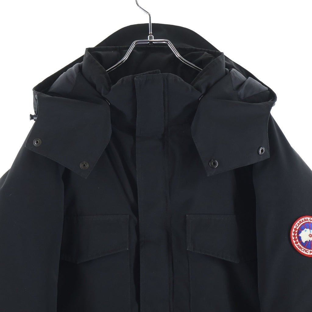 CANADA GOOSE(カナダグース) JASPER ジャスパー ロゴデザインモチーフ マルチポケット フーデッド ジップアップ ダウンジャケット ブラック 68F8490 4078JM