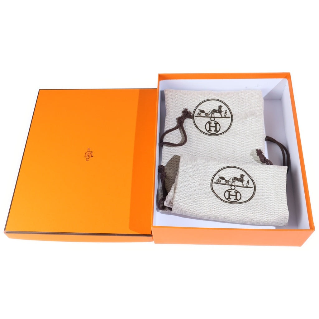 HERMES(エルメス) オラン レザーサンダル ブラック×ゴールド #38 レディース