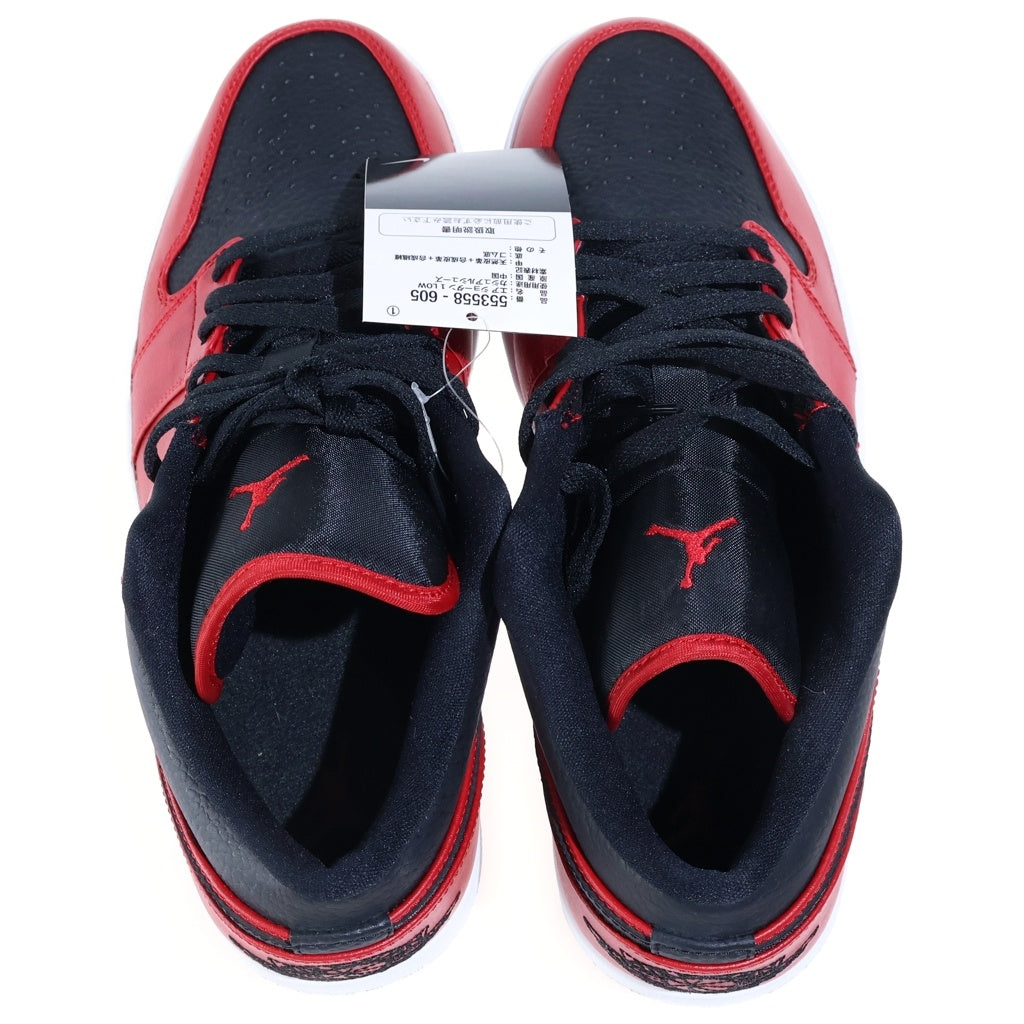 NIKE(ナイキ) AIR JORDAN1 LOW 553558-605 エアジョーダン1 ローカットスニーカー ブラック/レッド US10.5/28.5cm