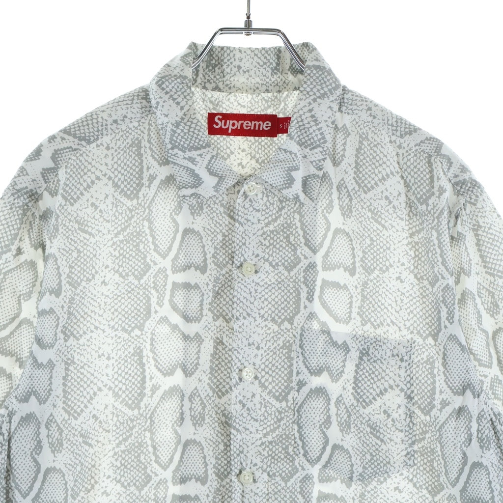 SUPREME(シュプリーム) 24SS Snake S/S Shirt スネーク パイソン柄 半袖シャツ ホワイト