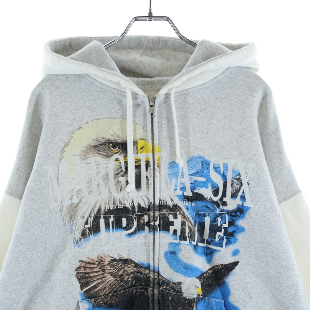 SUPREME(シュプリーム) 26SS ×MM6 Maison Margiela Eagle Zip Up Hooded Sweatshirt メゾンマルジェラ イーグル ジップアップ スウェット プルオーバーパーカー グレー