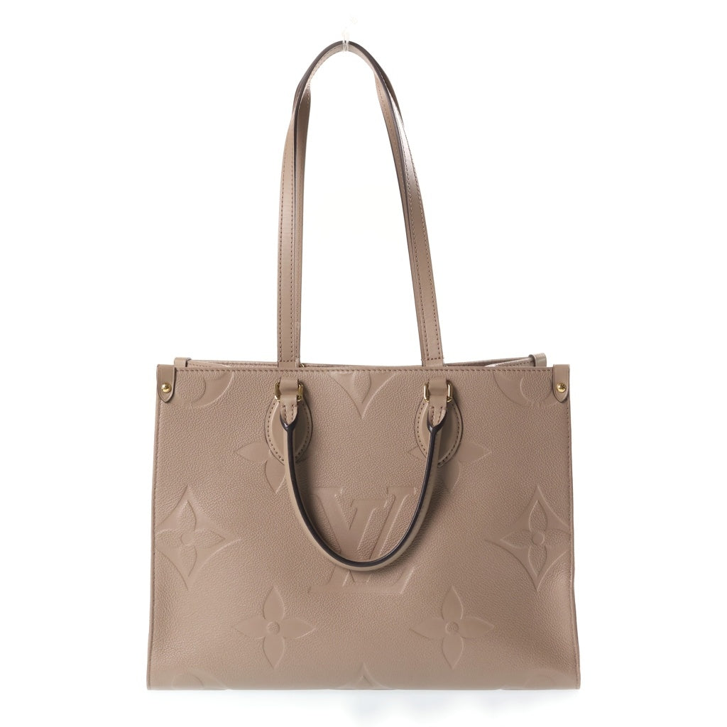 LOUIS VUITTON(ルイヴィトン) モノグラムアンプラント オンザゴーMM トートバッグ ベージュ レザー RFID M45607 レディース