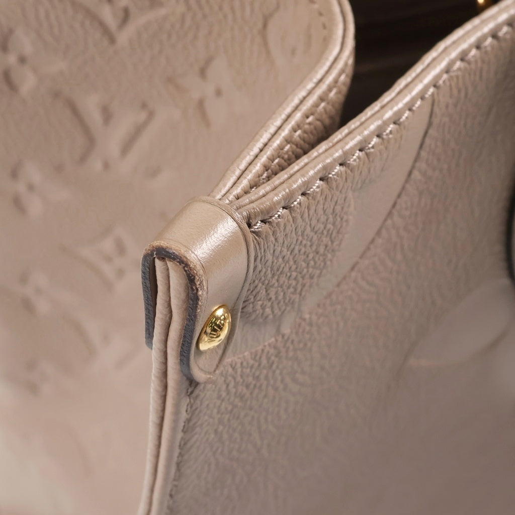 LOUIS VUITTON(ルイヴィトン) モノグラムアンプラント オンザゴーMM トートバッグ ベージュ レザー RFID M45607 レディース