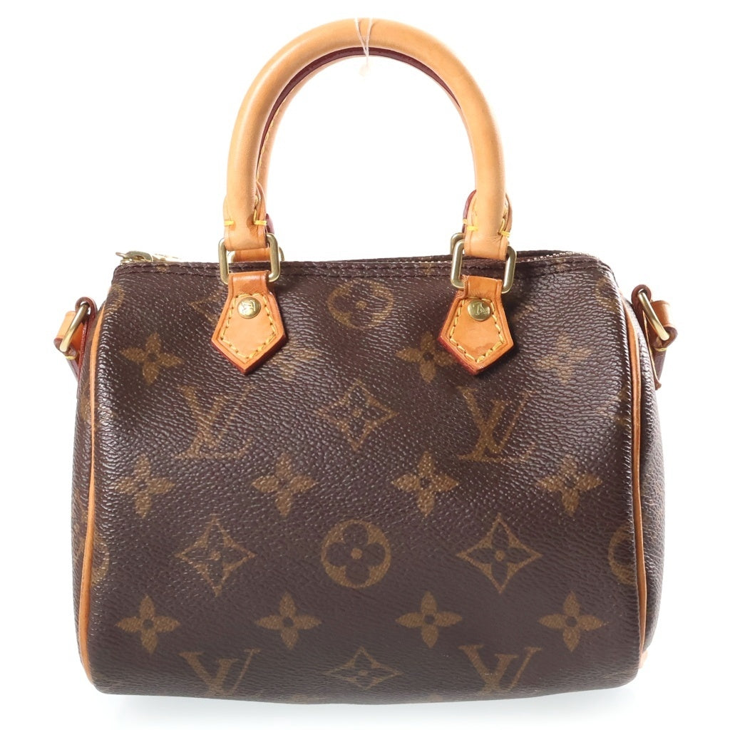 LOUIS VUITTON(ルイヴィトン) モノグラム ナノ・スピーディ 2wayショルダーバッグ ハンドバッグ ブラウン PVCレザー M81085 レディース