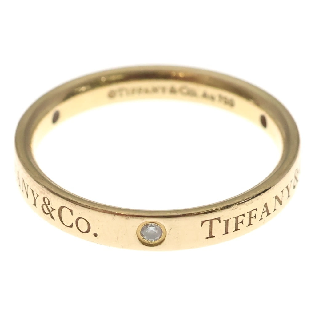 TIFFANY & Co.(ティファニー) フラットバンド 3P ダイヤモンド リング 指輪 イエローゴールド