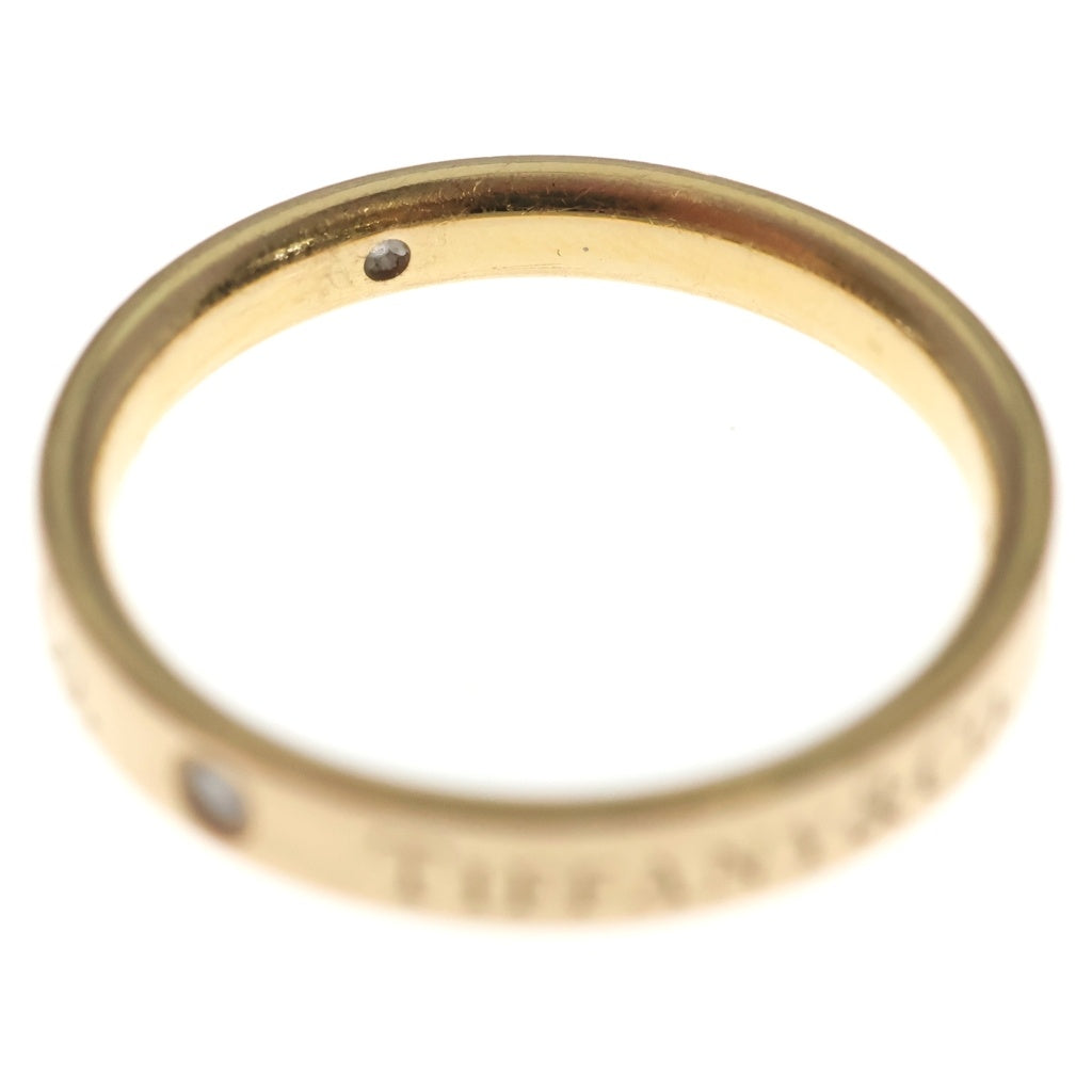 TIFFANY & Co.(ティファニー) フラットバンド 3P ダイヤモンド リング 指輪 イエローゴールド