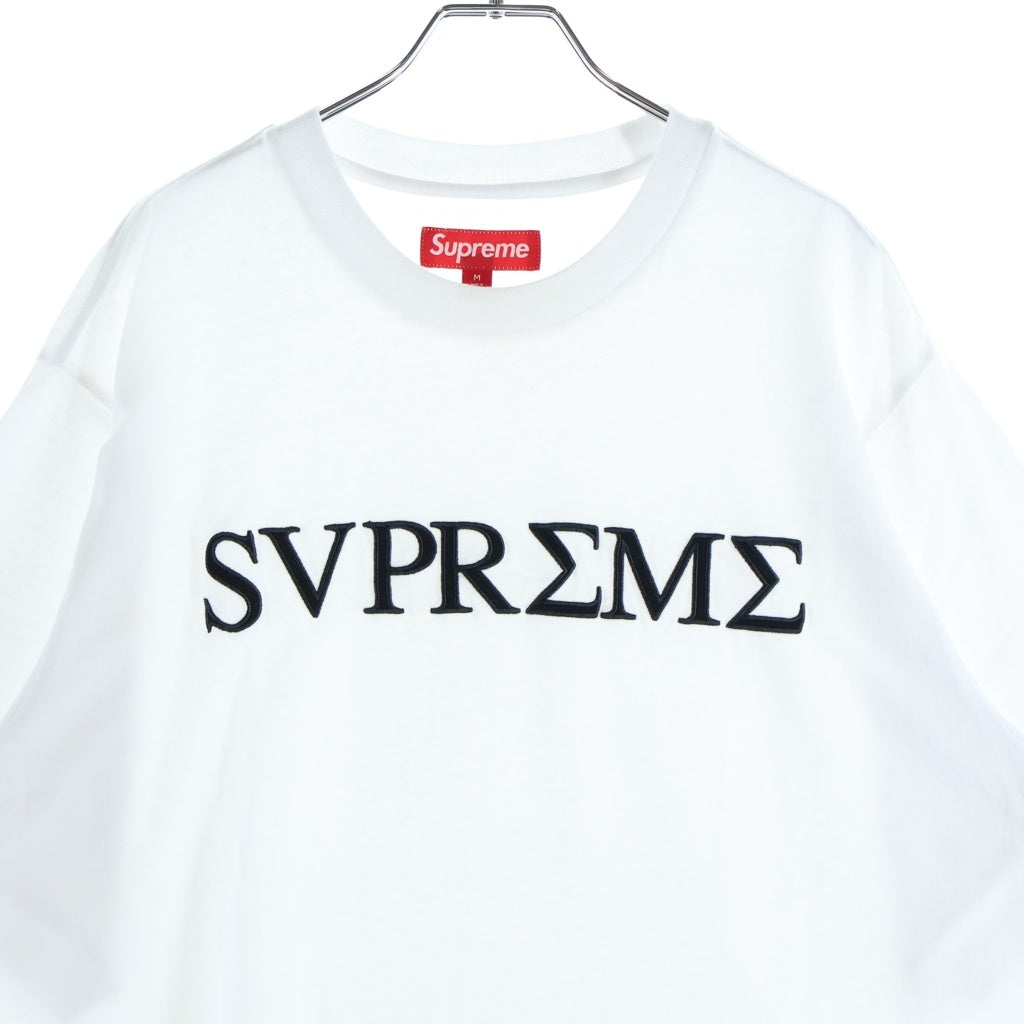 SUPREME(シュプリーム) 26SS Greek S/S Top グリーク ロゴ刺繍 半袖Tシャツ カットソー ホワイト