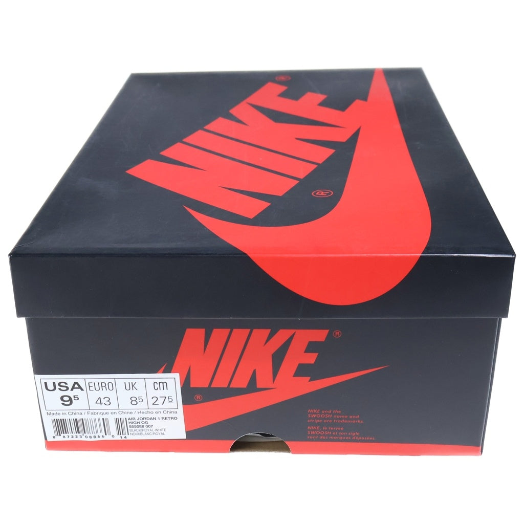 NIKE(ナイキ) AIR JORDAN 1 RETRO HIGH OG ROYAL エアジョーダン1 レトロ ロイヤル ハイカットスニーカー ブルー/レッド US9.5/27.5cm 555088-007