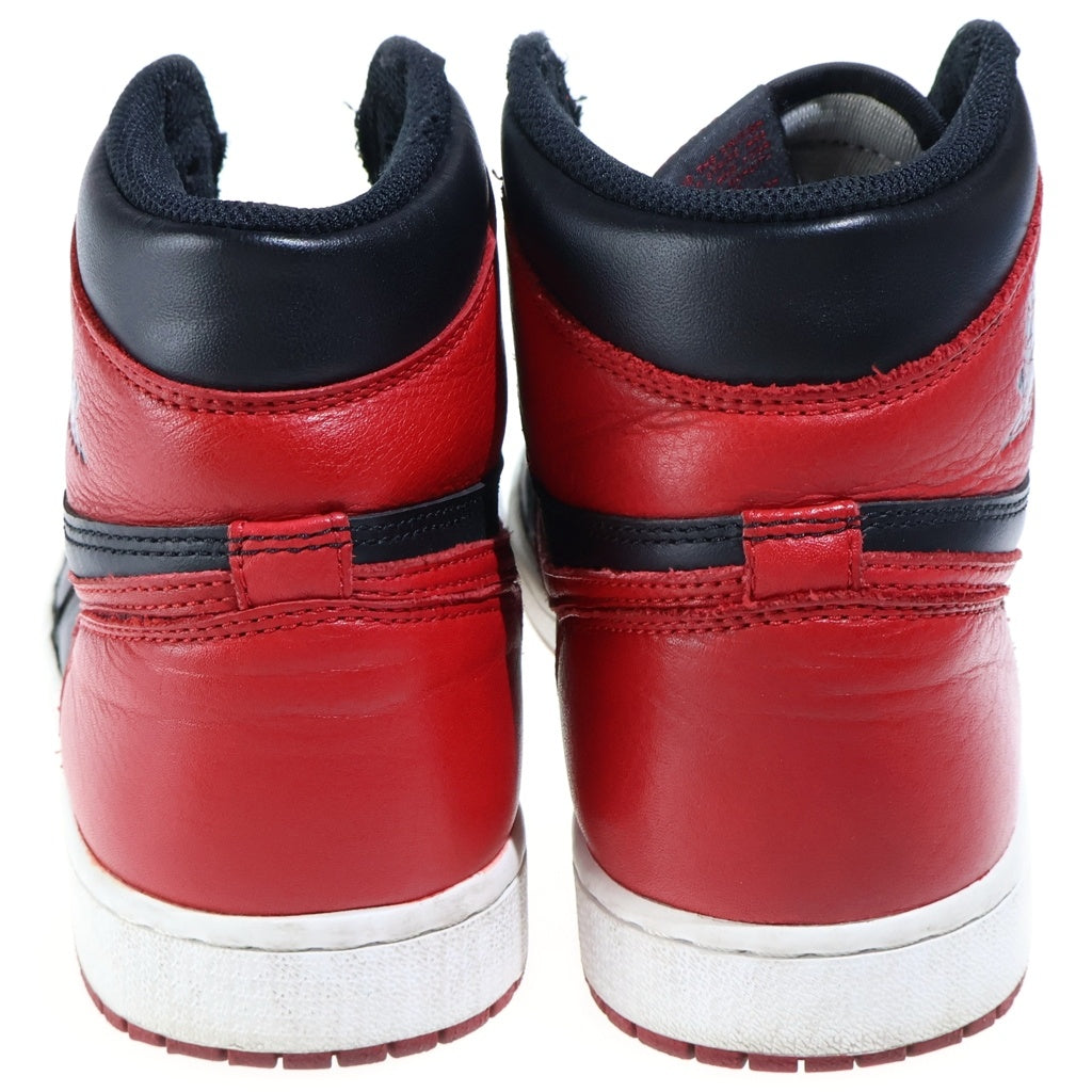 NIKE(ナイキ) AIR JORDAN 1 RETRO HIGH OG BRED BANNED エアジョーダン1 レトロ ブレッド バンド ハイカットスニーカー ブラック/レッド US9.5/27.5cm 555088-001