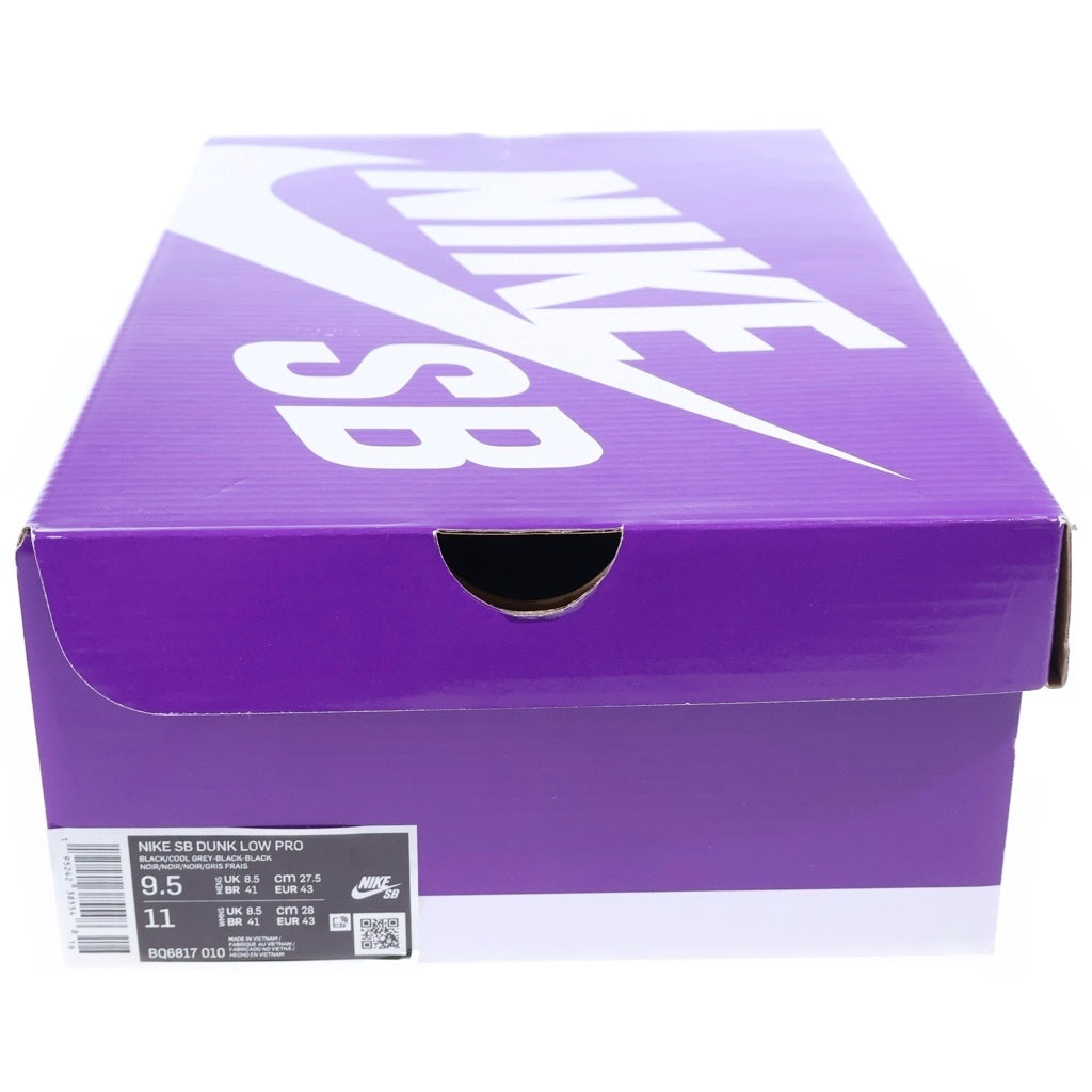 NIKE SB(ナイキエスビー) DUNK LOW PRO BLACK/FOG ダンク プロ ブラック/フォグ ローカットスニーカー ブラック US9.5/72.5cm BQ6817-010