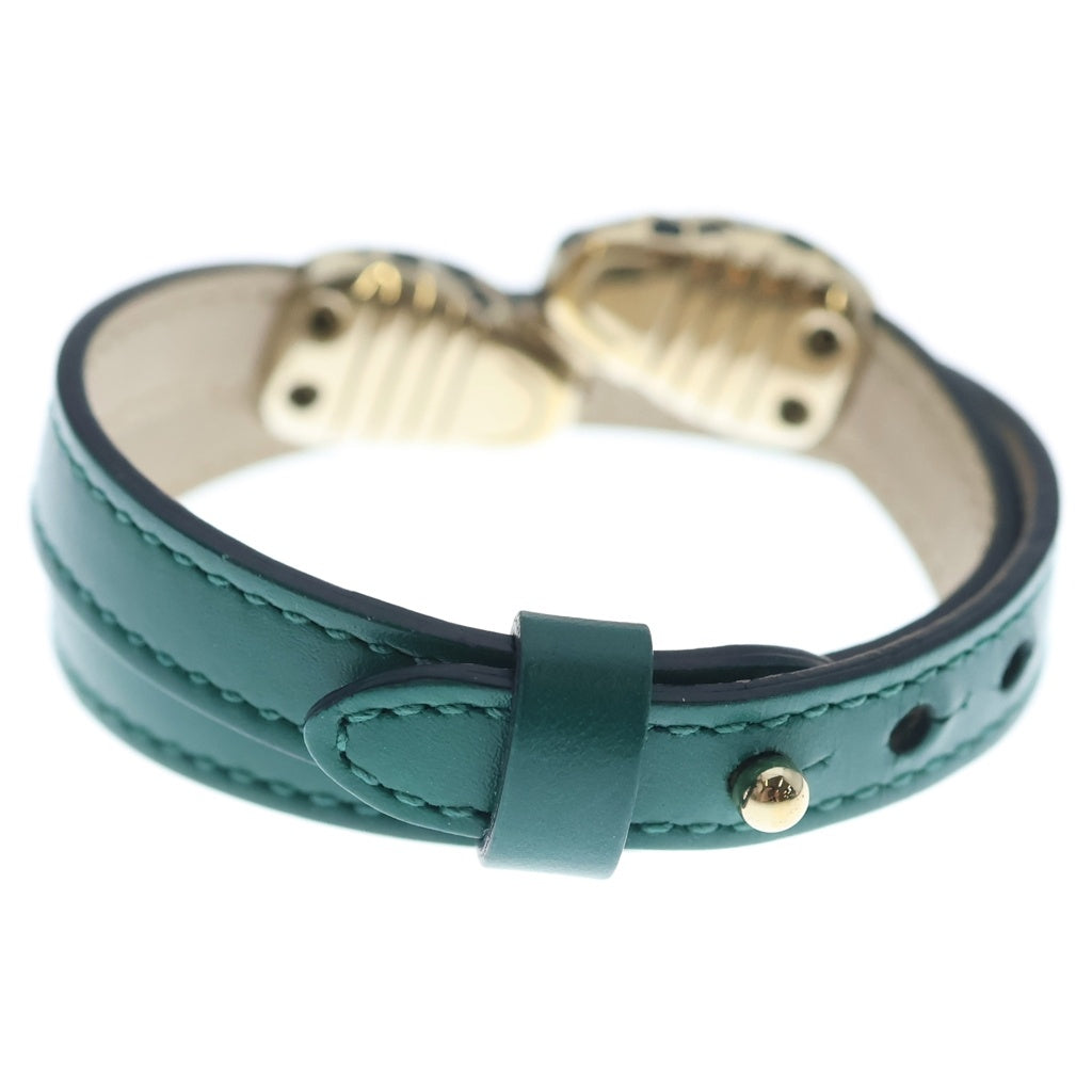 BVLGARI(ブルガリ) セルペンティ フォーエバー レザーブレスレット カーフレザー スネークヘッド グリーン 39997 レディース