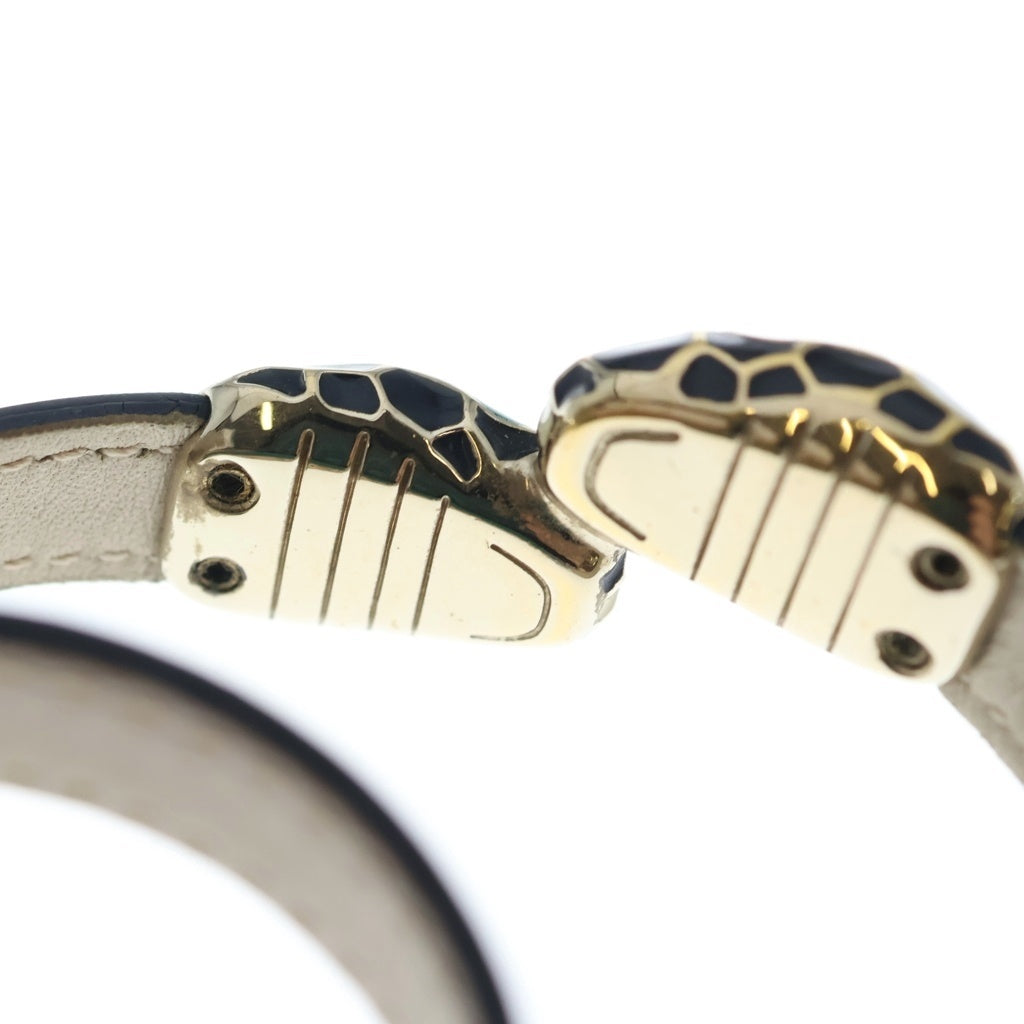 BVLGARI(ブルガリ) セルペンティ フォーエバー レザーブレスレット カーフレザー スネークヘッド グリーン 39997 レディース