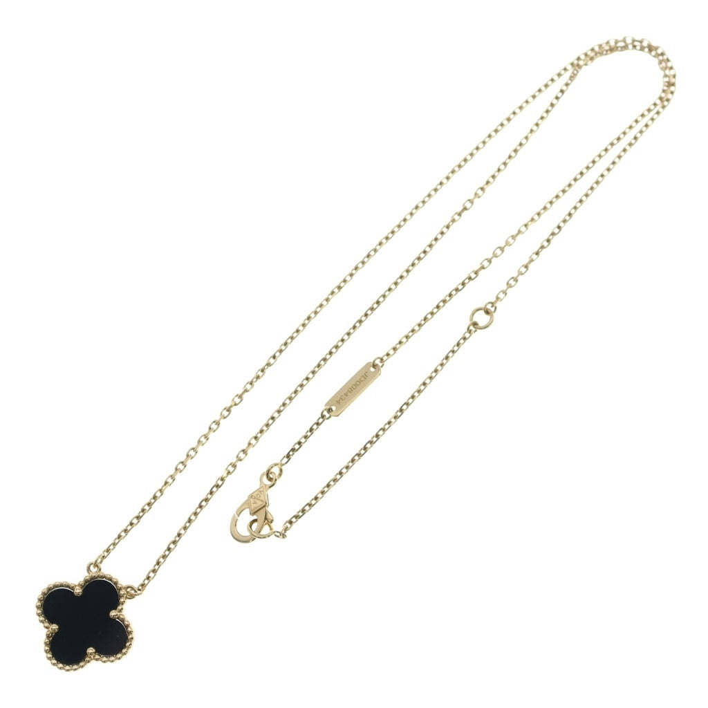 Van Cleef & Arpels(ヴァンクリーフアンドアーペル) ヴィンテージアルハンブラ オニキス ネックレス Au750YG イエローゴールド/ブラック VCARA45800 レディース