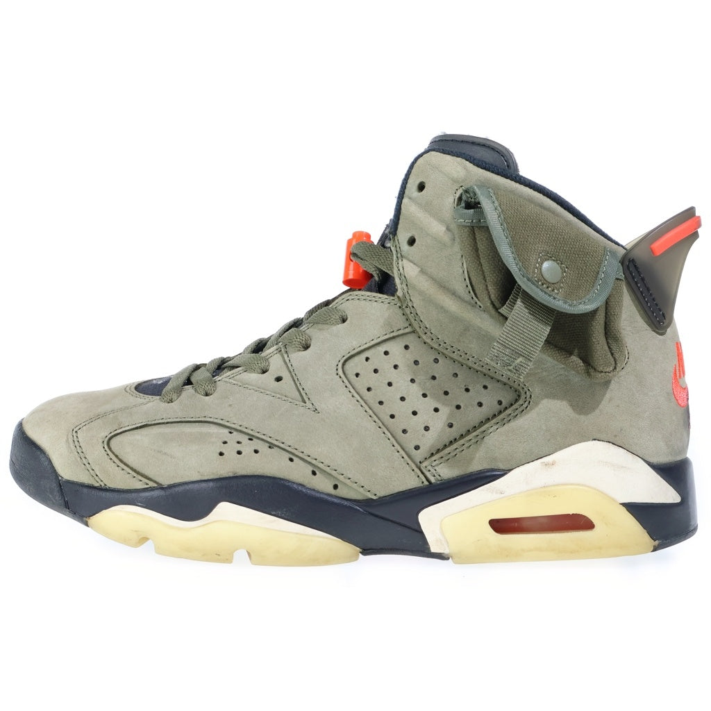 NIKE(ナイキ) ×Travis Scott AIR JORDAN6 RETRO MEDIUM OLIVE トラヴィススコット エアジョーダン6 レトロ ミディアム オリーブ ハイカットスニーカー カーキ US8.5/26.5cm CN1084-200