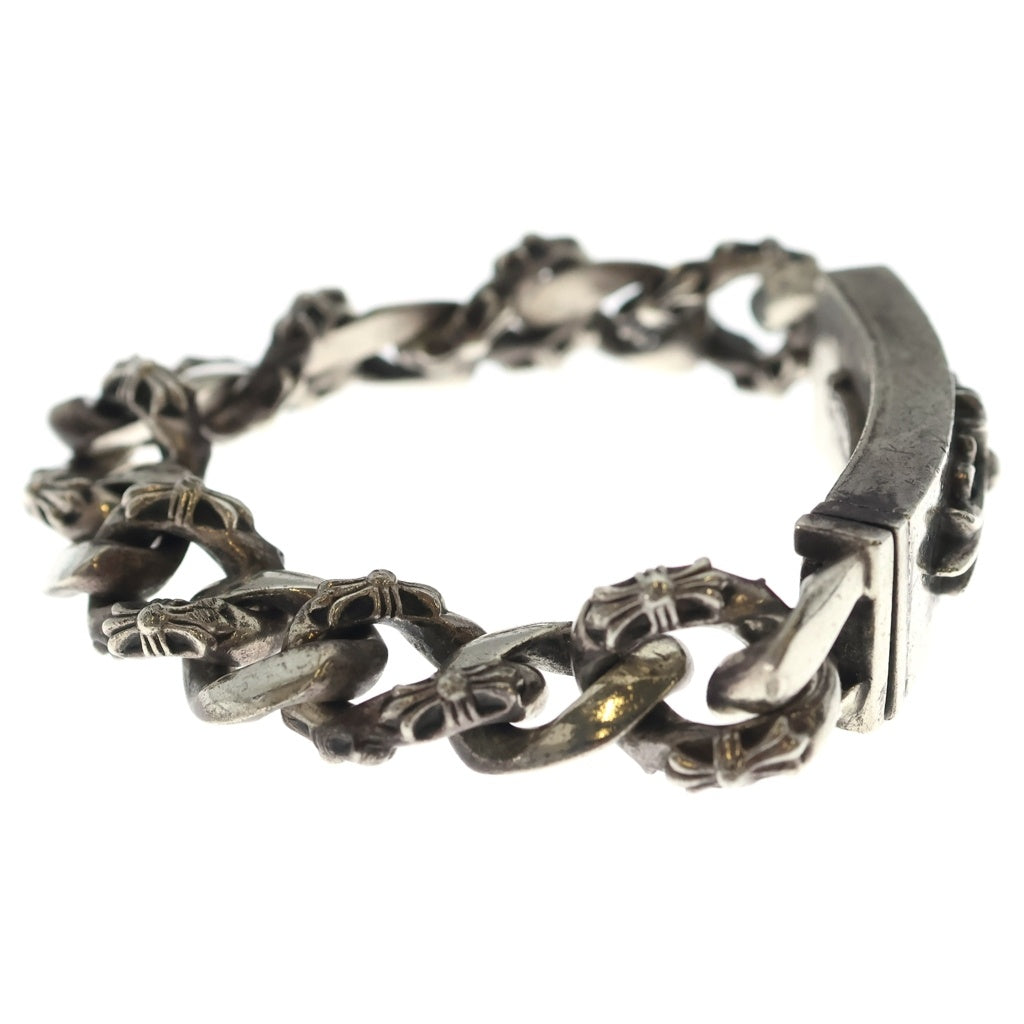 CHROME HEARTS(クロムハーツ) ID FLORAL CRS フローラルクロスIDファンシーリンク ブレスレット 13LINK シルバー BCA166