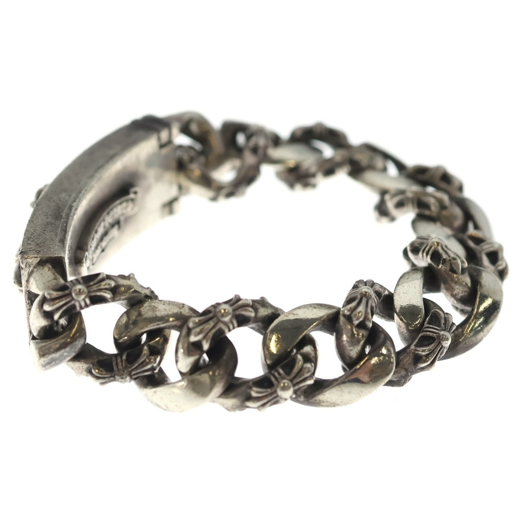 CHROME HEARTS(クロムハーツ) ID FLORAL CRS フローラルクロスIDファンシーリンク ブレスレット 13LINK シルバー BCA166