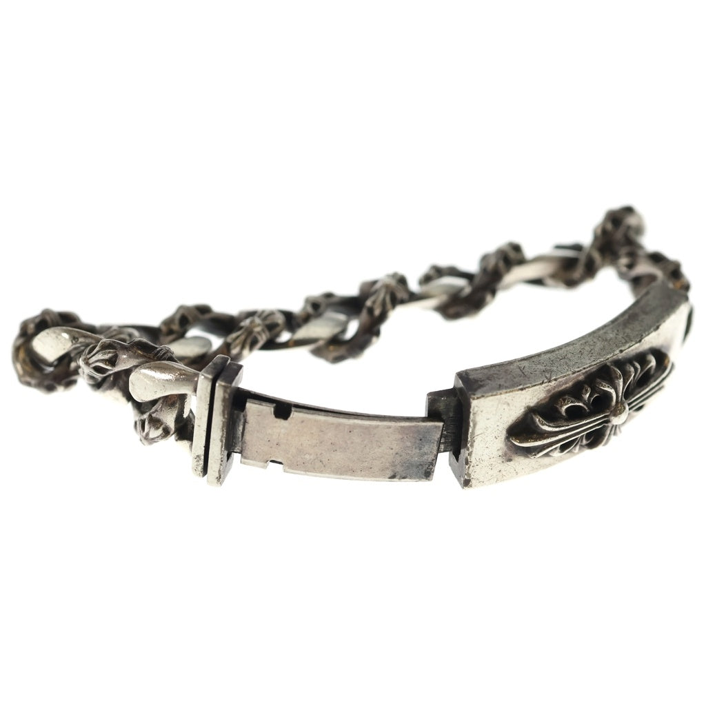 CHROME HEARTS(クロムハーツ) ID FLORAL CRS フローラルクロスIDファンシーリンク ブレスレット 13LINK シルバー BCA166