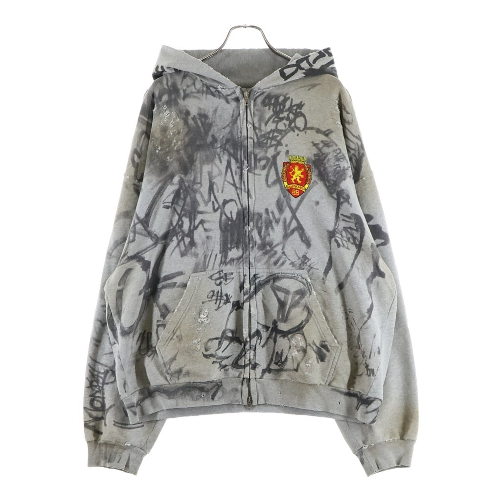 BALENCIAGA(バレンシアガ) 23SS Graphic Paint Skater Zip Up Hoodie グラフィックプリント スケーター ジップアップパーカー 744457