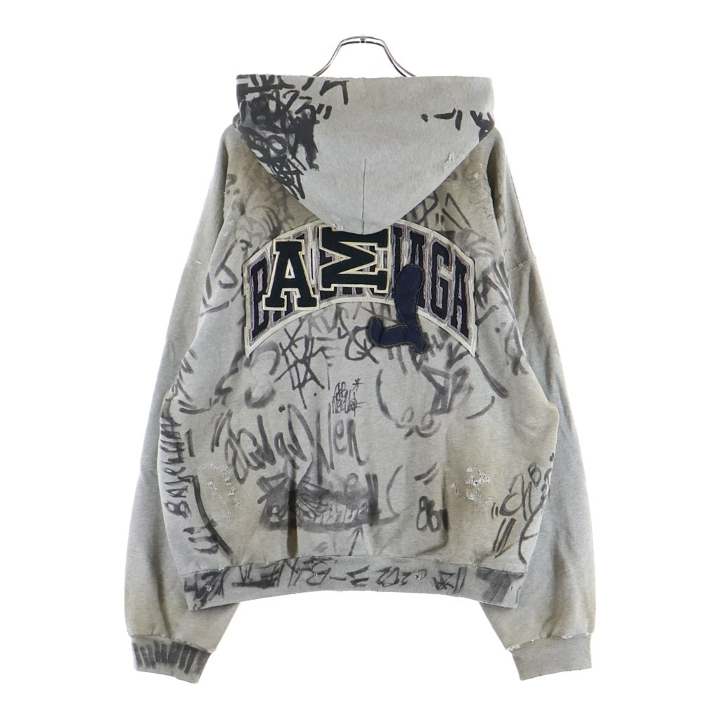 BALENCIAGA(バレンシアガ) 23SS Graphic Paint Skater Zip Up Hoodie グラフィックプリント スケーター ジップアップパーカー 744457