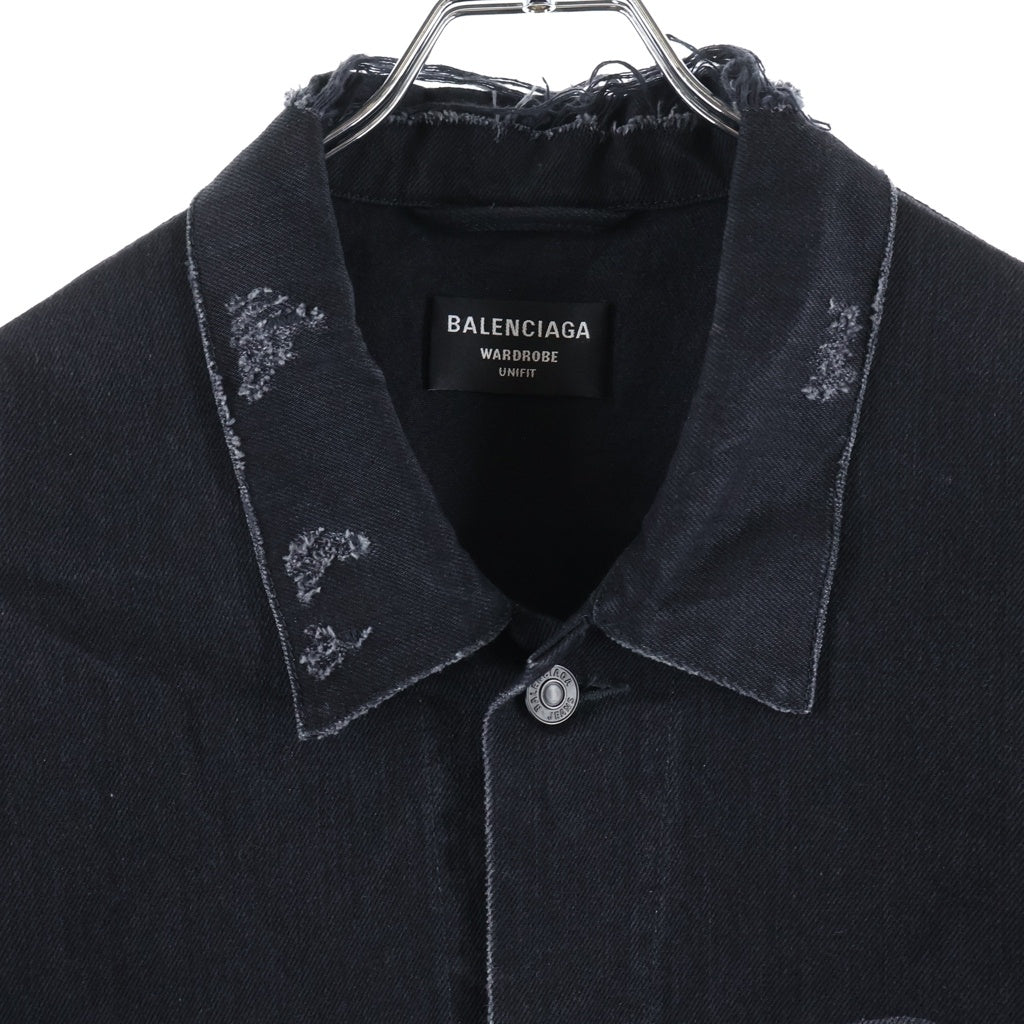 BALENCIAGA(バレンシアガ) 22SS 3B Sports Icon Denim Jacket スポーツ アイコン デニム ジャケット ブラック 704298