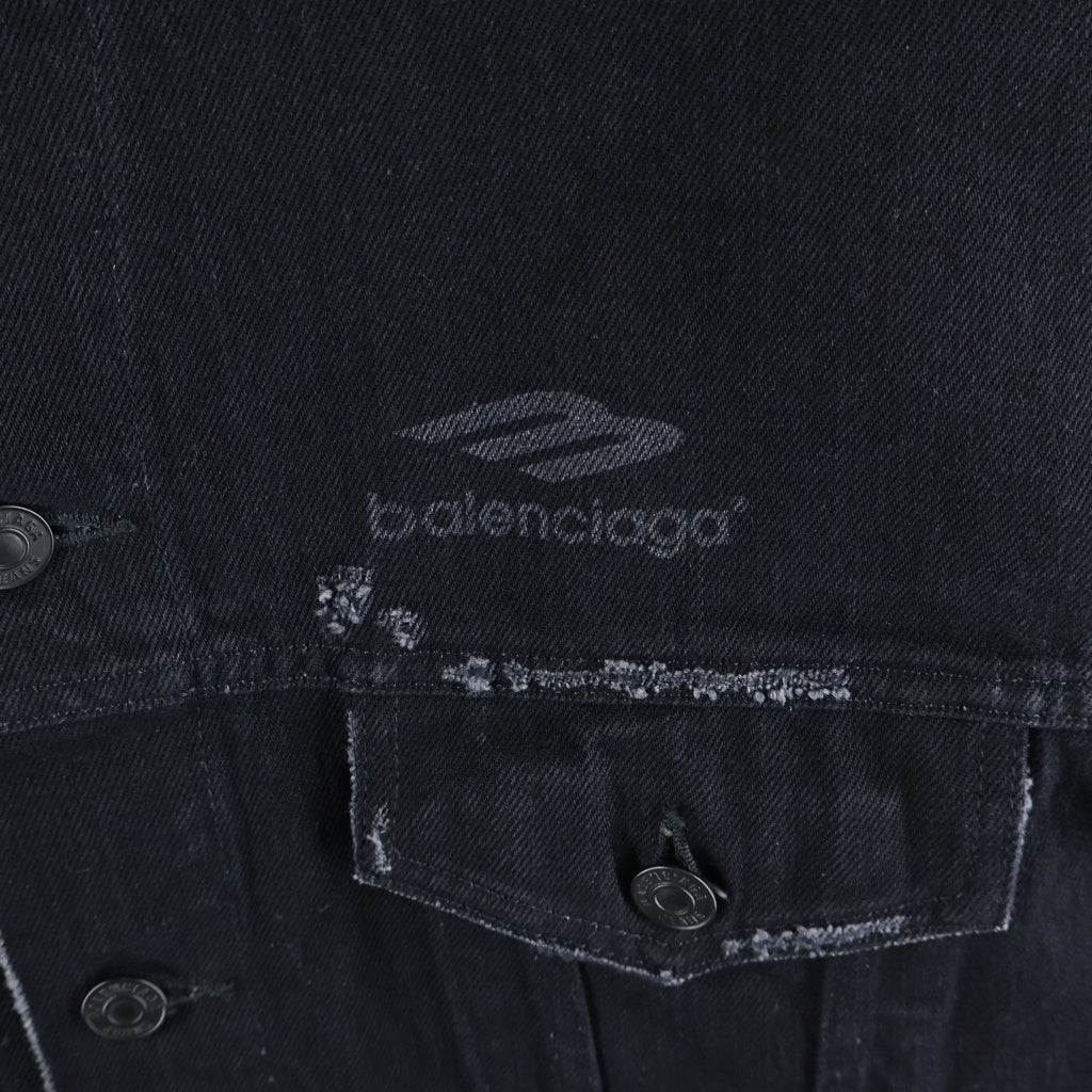 BALENCIAGA(バレンシアガ) 22SS 3B Sports Icon Denim Jacket スポーツ アイコン デニム ジャケット ブラック 704298