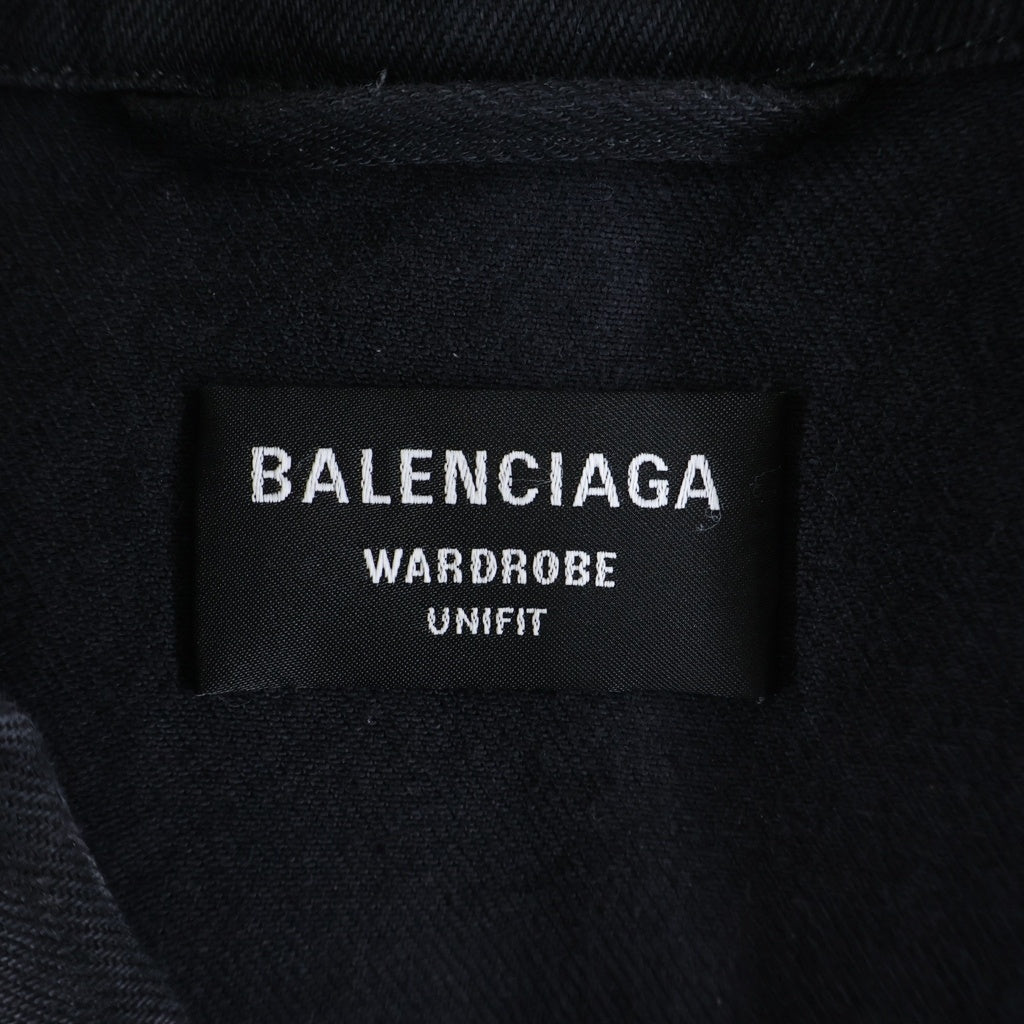BALENCIAGA(バレンシアガ) 22SS 3B Sports Icon Denim Jacket スポーツ アイコン デニム ジャケット ブラック 704298