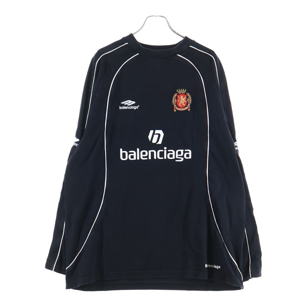 BALENCIAGA(バレンシアガ) 24SS Men's Paris Soccer Long Sleeve T-Shirt Oversized メンズ パリス サッカー ロングスリーブ Tシャツ オーバーサイズ ブラック 778972