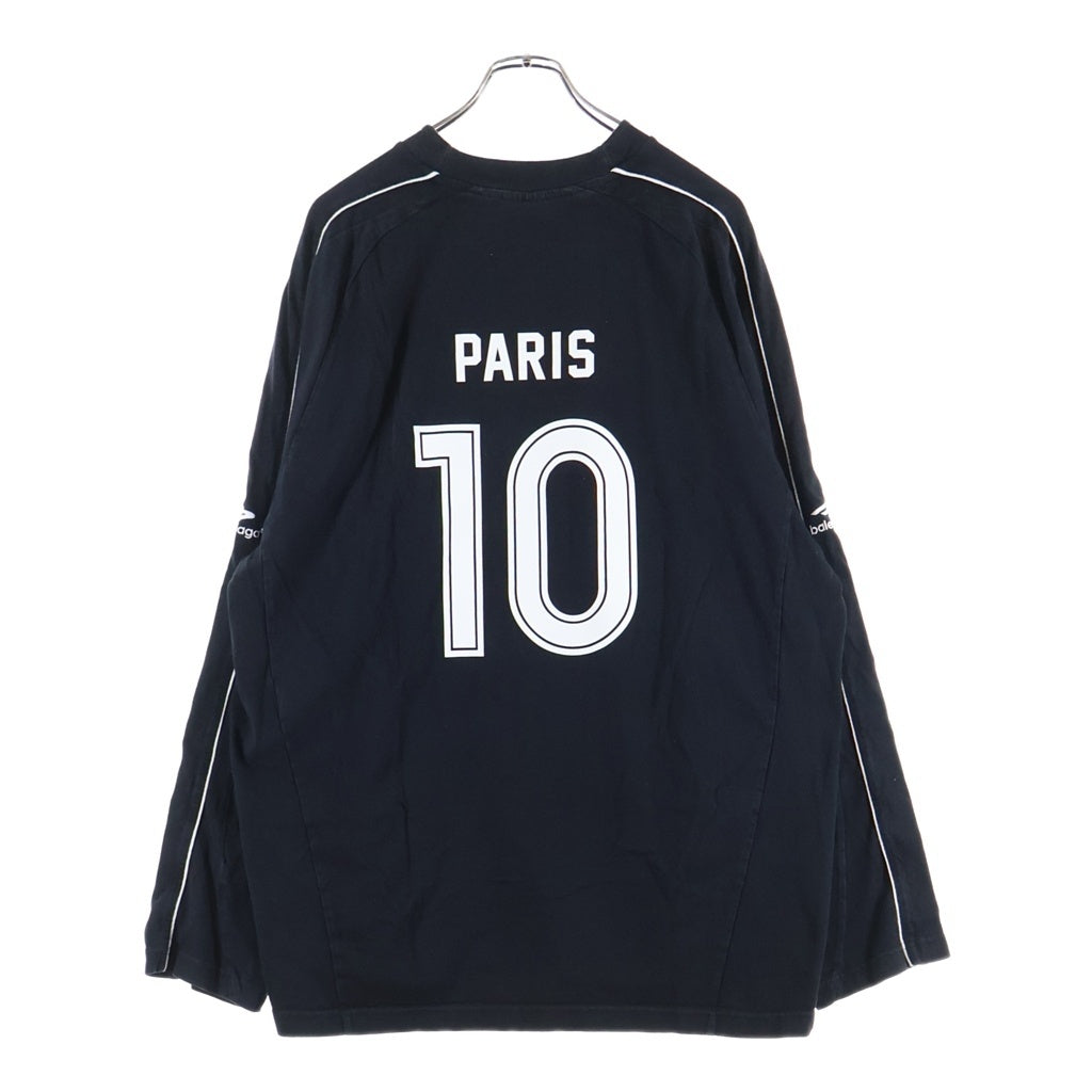 BALENCIAGA(バレンシアガ) 24SS Men's Paris Soccer Long Sleeve T-Shirt Oversized メンズ パリス サッカー ロングスリーブ Tシャツ オーバーサイズ ブラック 778972