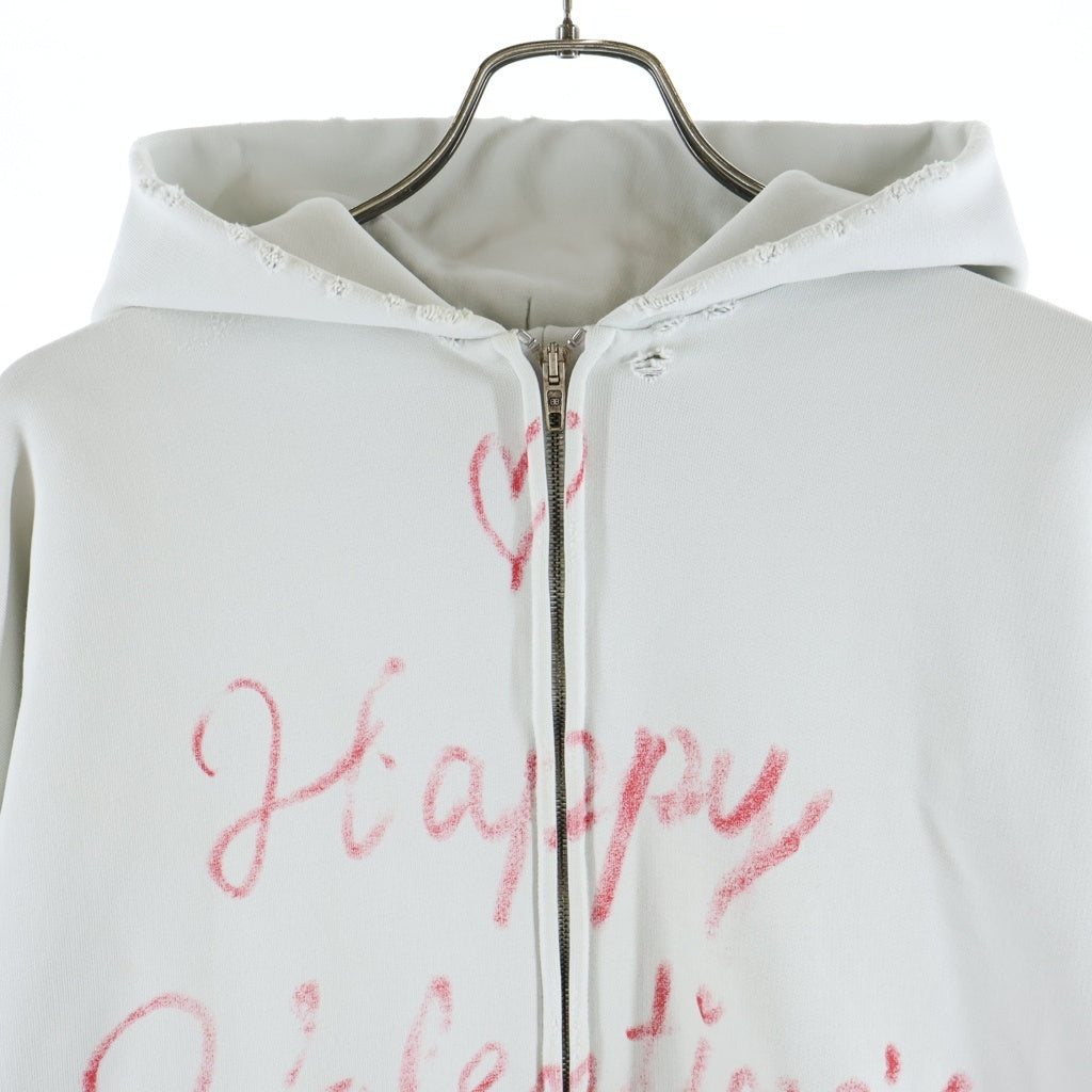 BALENCIAGA(バレンシアガ) 25SS Collection Happy Valentine's Zip Up Parka ハッピーバレンタイン ジップアップパーカー ホワイト 803264