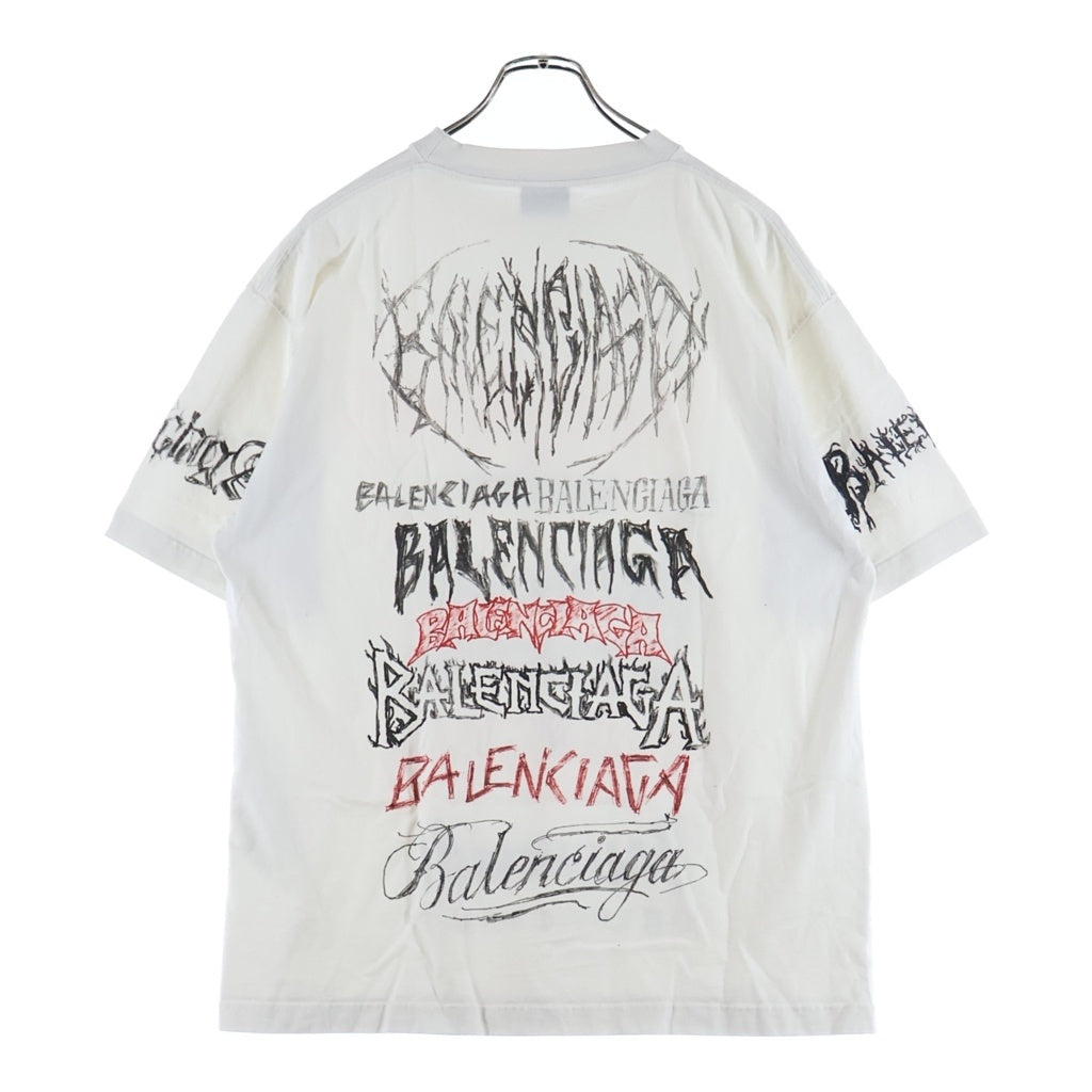 BALENCIAGA(バレンシアガ) 24SS DIY Metal Logo メタル ロゴプリント クルーネック 半袖Tシャツ カットソー ホワイト 641655